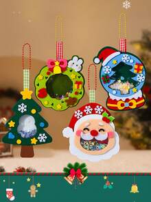 1pc Non-Woven Fabric Handmade Rattle Toy, Felt Hanging Decor, Creative Educational DIY Craft Kit For Kids, Children's Small Gift, Handmade DIY Material Pack, Kids Intelligent Toy, Christmas Decoration Handmade DIY Kit, Keychain, Kindergarten Christmas Gift