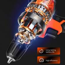 DayPlus 21V Cordless Power Drill Set Electric, Cordless Screwdriver Drill Set, 25+1 Torque, Li-Ion Battery&Fast Charger, 3/8" Keyless Chuck Driver Tool, LED Work Light, For Home And Garden DIY Project Kit, Home - 美規A型插(110-127V) - 查看 7