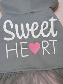 Pet Hooded Mesh Sweatshirt Dress, Outerwear For Small Cats, Small Dogs, Poodle, Bichon Frise