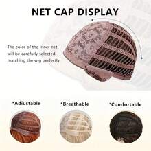 16英寸多功能中长黑色卷发假发，打造独特时尚造型的理想之选。这款耐热合成纤维假发适合日常聚会、父亲节等场合。 - 彩色 - 查看 7