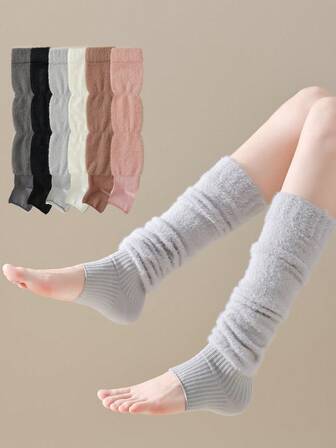 1/2/3/6 Pairs Women Faux Mink Fleece Warm Leg Warmers, Plush Foot Cover Leg Warmers For Autumn/Winter, Thickened Versatile Leg Warmers, Y2k, Fluffy, Cozy