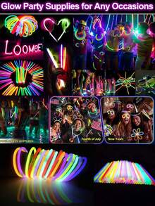 100/50/20/2pcs Party Glow Sticks, Glow Bracelets, Glow Necklaces, Neon Lights Suitable For Weddings And Parties Bright And Colorful Glow Sticks Colorful DIY Glow Sticks, Glow Bracelets, Party Decorations, Concert Supplies - Multicolor - View 7