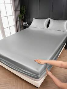 2/3 件套奢华缎面床笠套装、床上用品、丝滑触感床垫保护套（无填充物）、适用于卧室的亲肤舒适床笠、纯色缎面床笠套装、凉爽透气的床上用品、柔软丝滑的极简主义风格床单、适用于大号双人床、特大号双人床、全尺寸、可机洗、1 件床垫套和 1/2 件枕套、完美的节日礼物、秋季装饰、房间装饰、返校、学校用品