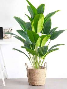 2pcs 81cm Large Artificial Green Plants, Banana Tree, Evergreen Leaves, Tropical Fake Palm Branches, Plastic Strelitzia Leaves, Monstera Leaves, Home Decor, Patio, Garden, Balcony, Wedding Decor, Garden Party, Office Decor, Indoor/Outdoor Use, Pot Not Included (Self-Assembly Required) - Multicolor - View 5