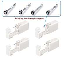 4 Packs Disposable Self Nose Piercing Kit With Built-In Nose Studs,Nose Piercing Gun, Simple And Convenient Operation, Ideal For Family Use - White - View 18