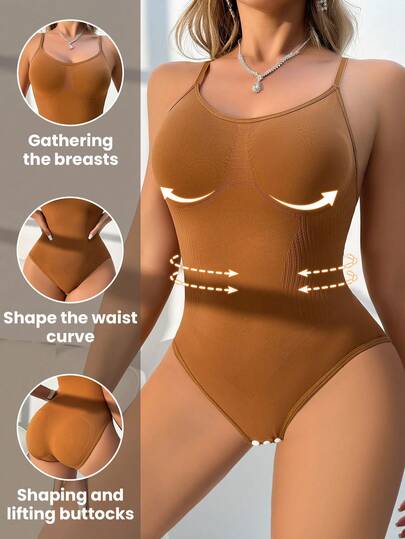 Women's Bodysuit Shapewear, Waist Trainer, Adjustable Spaghetti Straps