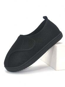 男士宽头鞋，防滑鞋底，越野跑赤足鞋，适合糖尿病引起的足部肿胀、骨科患者、足部水肿、老年人 - 黑色 - 查看 3