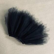 1件装女士朋克哥特风荷叶边网纱半身裙，弹力腰带菱形网纱摇滚迷你裙情人节配饰