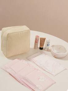 New Square Cosmetic Bag, Portable Compact Pouch, Sanitary Pad/Tampon Holder, Lipstick Case, Coin Purse, Touch Up Makeup Bag,Pouch,Makeup Pouch,Travel Essential - Multicolor - View 4