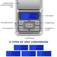 0.01g High Precision 4.7in Mini Portable Gold Scale, Jewelry Scale, Kitchen Scale, Food Weight Electronic Scale, Small Non-Slip Household Scale, Multi-Unit Conversion, Kitchen Accessory Weighing Tool, Suitable For Laboratory, Powder, Jewelry, Baking, Nutrition Management, Kitchen, Travel Food Scale, 2*AAA Batteries Not Included