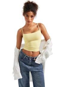 Suuksess Women Sexy Square Neck Tank Top Summer Y2K Going Out Basic Cami Shirt