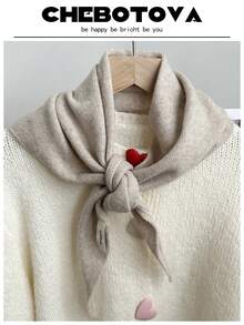 1PC Autumn Decorative Solid Color Wool Knit Triangle Scarf Women's Outerwear Fake Collar Decorative Air-Conditioned Room Scarf Fashion Shawl - Multicolor - View 26