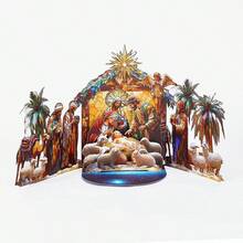1pc Classic Nativity Of Jesus Scene 3D Greeting Card, Home And Party Atmosphere Decorative Items,Birthday Card, Wedding Gift Card, Surprise Gift For Friends, Gift For Mother, Gift For Parents, Suitable For All Kinds Of Festival, Celebration & Parties