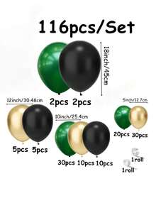 116 Stücke dunkelgrüne schwarze und goldene Ballon Girlande Set für Geburtstags Dekoration, Hochzeitsdekoration, Jahrestags Deko, Feiertags Party Dekorationen, Feier Dekorations, Party Deko Latex Ballon