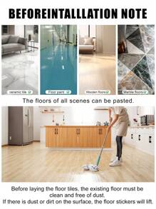 1 Roll Of Upgraded Thicker Brown Woodgrain Self-Adhesive Floor Sticker, Retro Vinyl Removable Floor Decal Suitable For Kitchen, Bedroom, Living Room (2 Width Options: 15.76/11.84in) Floor Tiles Flooring Floor Tiles Self Adhesive Floor Tiles Peel Stick Living Room Decor Room Decor Home Decor - Thickened - View 12