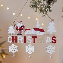 1 pièce/4 pièces/6 pièces Décoration de Noël en bois à suspendre à la porte, utilisée pour décorer les murs de la famille, les arbres de Noël. Cadeaux de Noël et du Nouvel An