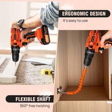 DayPlus 21V Cordless Power Drill Set Electric, Cordless Screwdriver Drill Set, 25+1 Torque, Li-Ion Battery&Fast Charger, 3/8" Keyless Chuck Driver Tool, LED Work Light, For Home And Garden DIY Project Kit, Home - 美規A型插(110-127V) - 查看 10