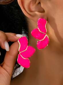 1 对优雅多色珐琅花卉耳环，适合女性派对、庆典、节日、旅行、礼品配饰 - 花瓣耳環 - 查看 17