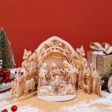 1pc Classic Nativity Of Jesus Scene 3D Greeting Card, Home And Party Atmosphere Decorative Items,Birthday Card, Wedding Gift Card, Surprise Gift For Friends, Gift For Mother, Gift For Parents, Suitable For All Kinds Of Festival, Celebration & Parties