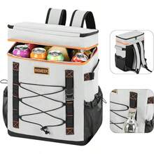 INSMEER - Enfriadores de Mochila, 50 Latas/30L, Mochila con Aislamiento a Prueba de Fugas e Impermeable, Enfriador de Almuerzo con Aislamiento Portátil, Ligero y Suave para Camping, Viajes - gris - Ver 13