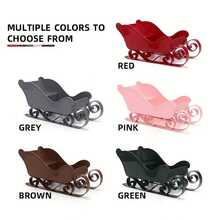 1/2pcs Christmas Decoration Large Sleigh Ornament, Winter Sleigh Gift Candy Storage Container, Candy Rack Organizer, Christmas New Year Party Decorations, Plastic Holiday Decor For Mantel, Tabletop, Entryway - Indoor/Outdoor Party Centerpiece, Classic Winter Theme, Fine Craftsmanship, Home Decor