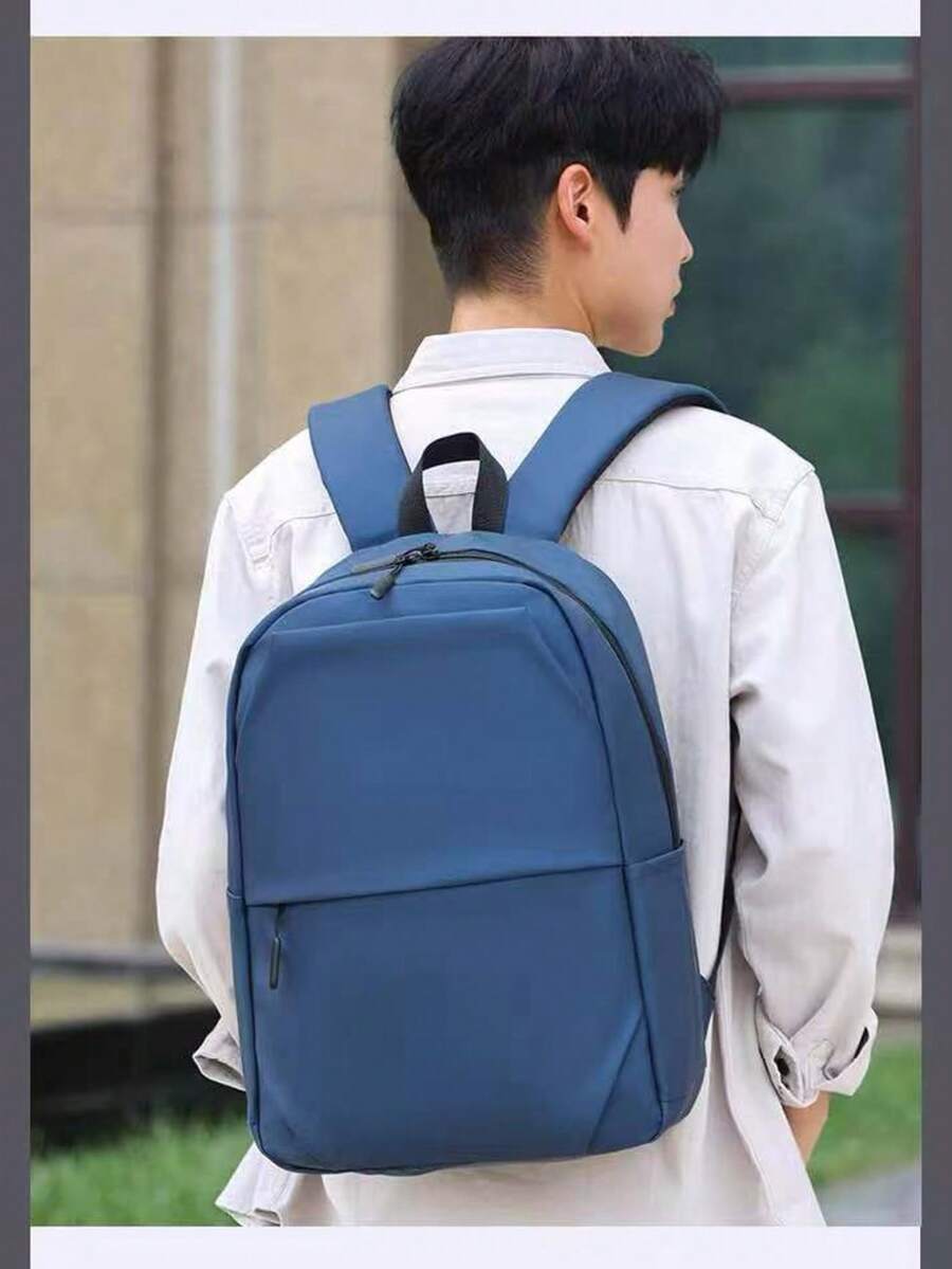 Men's Waterproof School Backpack, Stylish, Simple And Practical - Blue - View 1