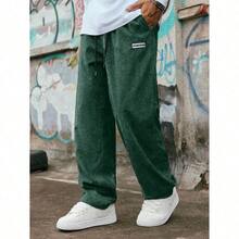 Men's Solid Color Casual Everyday Trousers Men's Streetwear Pants, Boy Friend Gifts, Back To School - 綠色 - 查看 3