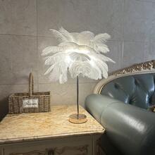 1pc USB Powered Feather Shaped Desk Lamp With Adjustable 3-Color LED Light. Can Be Used As DIY Decorative Lamp, Suitable For Bedside, Desk, Dining Room Lighting, Small Night Light, Romantic Wedding Atmosphere Lighting. European Style. Suitable For Bedroom, Living Room, Office Home Decor. Wedding Lighting. Valentine's Day Gift. - USB Powered - View 3
