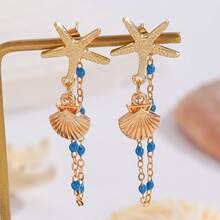 Summer Starfish & Sea Turtle Earrings, Beach Style Earrings, Bohemian Jewelry Earrings For Women