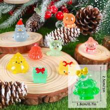 40 Pcs Mini Christmas Luminous Figurines, Christmas Resin Miniatures Glow In The Dark Tiny Figures To Hide Small Snowman Figures For Party Favors Bag Fillers Garden