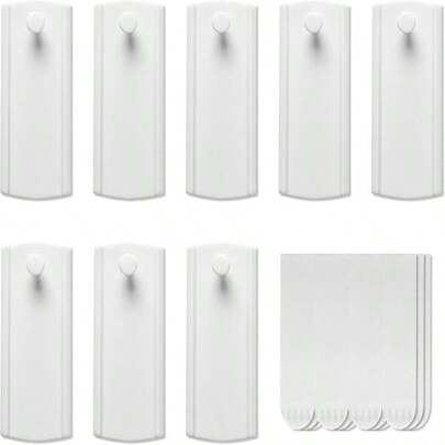 Large Canvas Hangers, 10 Picture Hangers, 20 Large Removable Adhesive Strips, Damage Free Picture Hanging Hooks Heavy Duty, Wall Hangers Without Nails, Value Pack