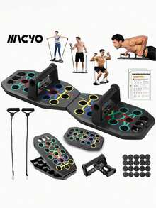 2/3 Stücke Multifunktionale Heimfitness-Ausrüstung, ergonomisches Push-Up-Trainingsboard zur Stärkung von Brust und Schultern, faltbares tragbares Fitness-Trainingsboard, nicht-elektrisch, PP-Material, 28-Loch Multifunktions Push-Up-Board