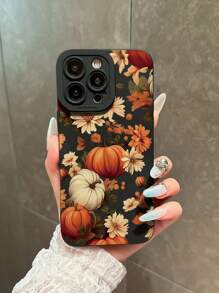 1pc Autumn Pumpkin Print TPU Full Coverage Anti-Slip Soft Phone Case Compatible With IPhone 11, 12, XR, 13, 13 Pro, 13 Pro Max, 14, 14 Pro, 14 Pro Max, 15, 15 Pro, 15 Plus, 15 Pro Max, 16, 16 Pro, 16 Plus, 16 Pro Max, Galaxy S25, Galaxy S25 Ultra, Galaxy S25 Plus Waterproof Shockproof Anti-Fall Scratch Resistant