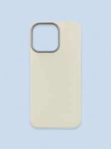 极简时尚白色、灰色、黑色仿皮纹理手机壳，防指纹、防水、防汗，超薄柔软触感，手机保护套，兼容三星、 17 Pro Max、13/14/15/16/16 Plus/16 Pro Max - 白色 - 查看 41