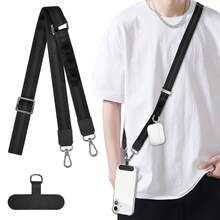 94-150cm Adjustable Nylon Lanyard Strap, Reflective Strip, Crossbody/Neck Strap, Compatible With All Smartphone Models, Multifunctional Stand, Anti-Drop, Lightweight Design