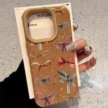 Diseño de patrón de lazo vintage Teléfono de lente alta 16 Pro 14 Plus 11 13 12 XS 15 Cuero sintético suave todo incluido - Colores mixtos 1 - Ver 1
