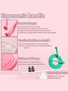 1pc 110 Inch Adjustable PVC Plastic Handle Jump Rope, 5 Inch Thick Multifunctional Fitness Skipping Rope For Men & Women Weight Loss, Endurance And Cardio Training, Gym, Sport, Gym, Home Exercise, Skipping Rope, Jump Rope, Skipping Rope, Jump Rope - Multicolor - View 5