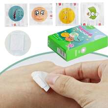 (1 Caja) Notas adhesivas con formas múltiples de PE, Curitas con diferentes patrones de dibujos animados, Vendajes de primeros auxilios, Yeso, Artículos esenciales para el hogar, viajes, campamentos, picnics, escalada y exploración, Curitas, Vendaje desechable, Pegatinas con cara de fantasma divertida