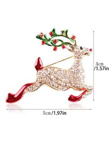 1pc Fashion Rhinestone Christmas Tree Brooch Suitable For Christmas Wear , Suitable For Daily Wear , Suitable For All Seasons, Halloween Party, Christmas Party Decoration, Suitable As Holiday, Birthday, Party, Christmas Gift - Multicolor - View 3