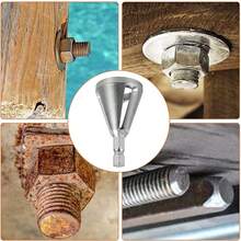 Broca desbarbadora y biseladora de acero inoxidable de 1 pieza de 22 mm, adecuada para todo tipo de taladros eléctricos de mandril, para eliminar rebabas en acero inoxidable, acero endurecido, acero dulce, cobre, latón, aluminio, fibra de vidrio y plástico. - Plateado - Ver 8