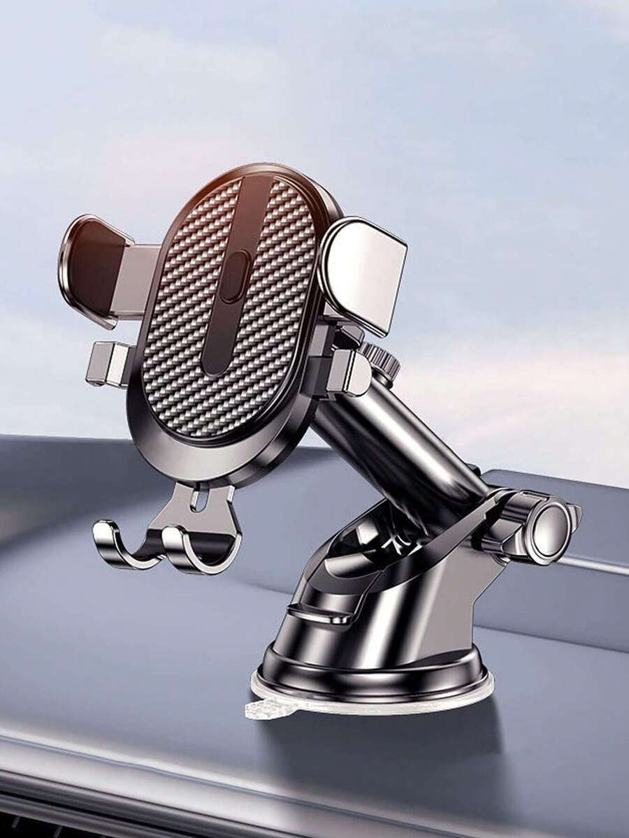 Universal Car Phone Holder, Suction Cup Car Mount Bracket, Multi-Function Telescopic Suction Cup Navigation Phone Holder For Dashboard - Black - View 1