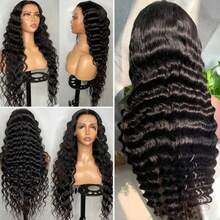 NARNI 28 30 Inch 13x6 Loose Deep Wave Lace Front Wigs Human Hair 250% Density HD Transparent Lace Frontal Wigs Human Hair Pre Plucked Loose Deep Wave Wigs Human Hair With Baby Hair For Women Natural Color - Natural Black - 查看 10