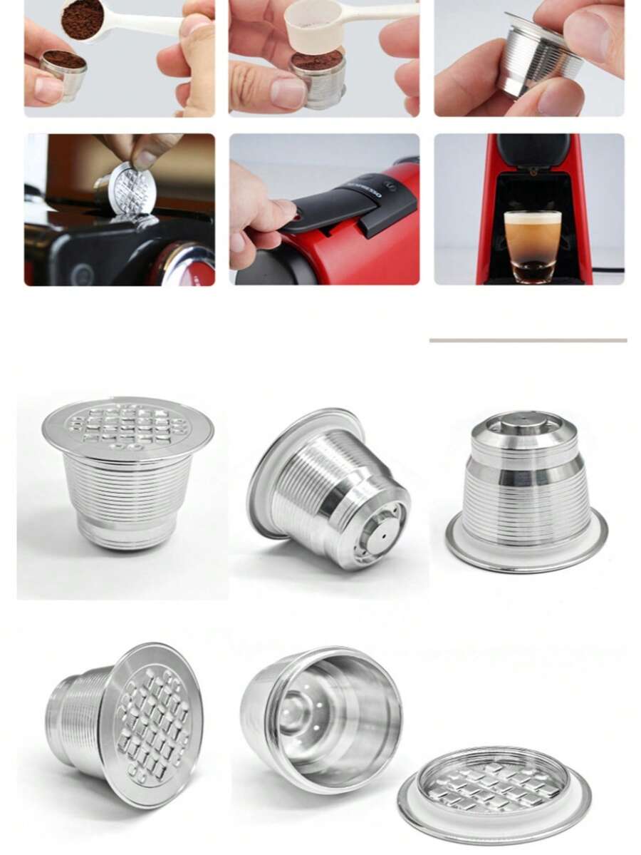 可重复使用的咖啡胶囊，适用于可填充不锈钢咖啡过滤器和意式浓缩咖啡配件