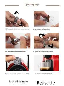 可重复使用的咖啡胶囊，适用于可填充不锈钢咖啡过滤器和意式浓缩咖啡配件