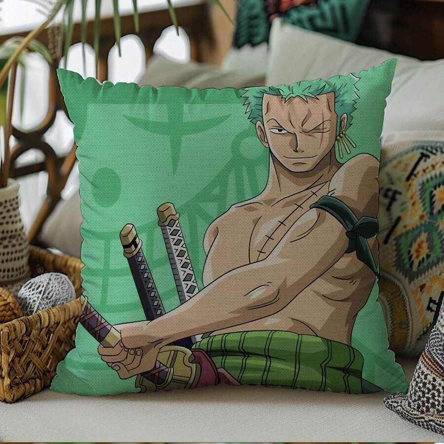 1pc Japanese Famous Anime One Piece Pillowcase Chair Cushion Cover Decorative Pillowcase Decorative Pillowcase Girls Bed Decorative Pillowcase