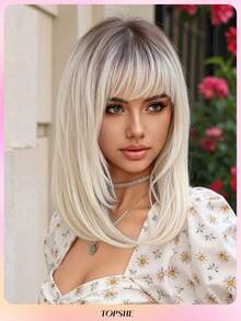 TOPSHE Blonde Ombre Synthetic Wig For Women Natural Looking Daily Party Wear Full Wig Daily Party Use Halloween Christmas Presents