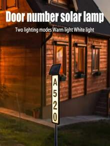 Solar Powered House Number Light,600 Mah , IP44 Waterproof Outdoor LED Lamp Post With Warm/Cool White Modes, Dusk To Dawn Auto On/Off, Easy Installation Address Sign Lighting For Driveway/Patio/Home - Upgraded doorplate light - 查看 7