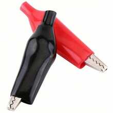 10 piezas de Pinzas de Cocodrilo, Pinzas de Prueba de Energía, Cables Jumper de Cocodrilo - Negro+Rojo - Ver 3