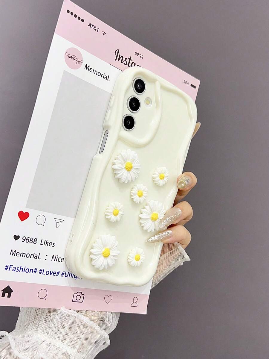 1 件 3D 水滴菊花形 TPU 防震手机壳，适用于 Apple 16/16Pro/16ProMax/15/14/13/12/11/XsMAX 系列手机保护套防水防摔防刮