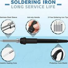 ILIBILIB 600W Quick Heat Constant Temperature, Precise Temperature Control Rework Soldering Station 2-In-1 Hot Air Gun Soldering Iron Kit - UK Plug(220-240V) - View 5